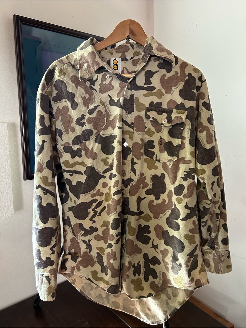 Ducks Unlimited - Bob Allen Vintage Men's XL Camouflage Button-Up Shirt Camo